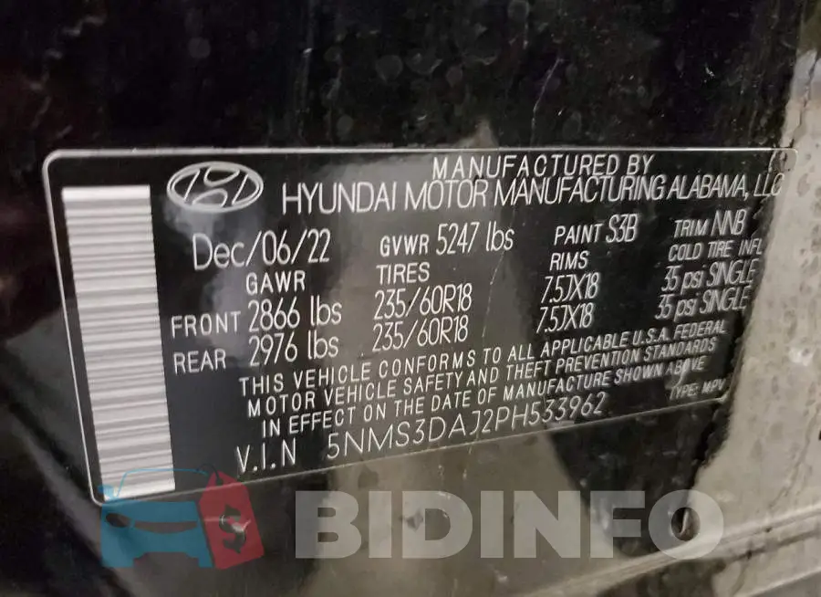 5NMS3DAJ2PH533962 Photo# 12