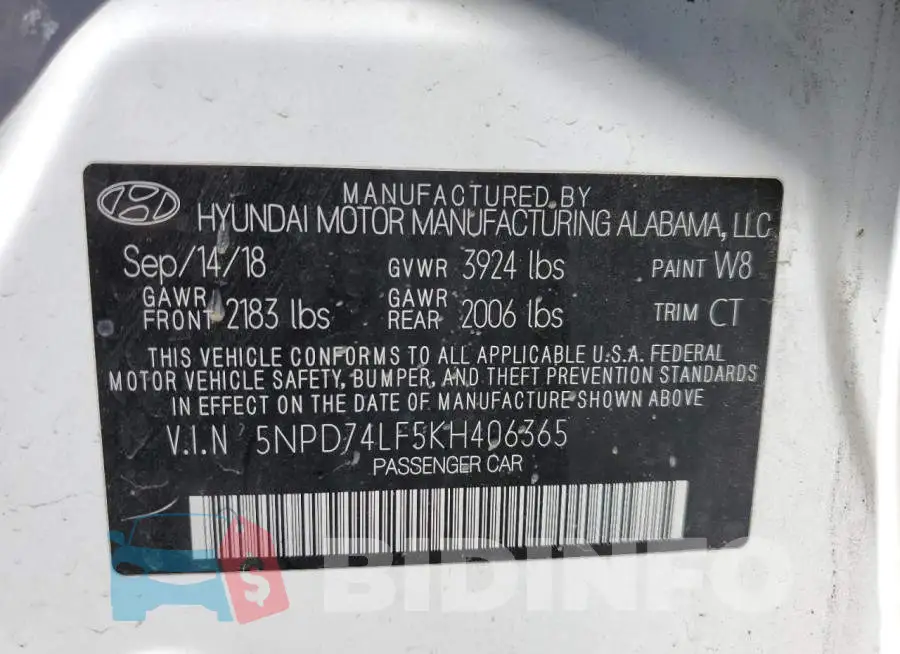 5NPD74LF5KH406365 Photo# 12