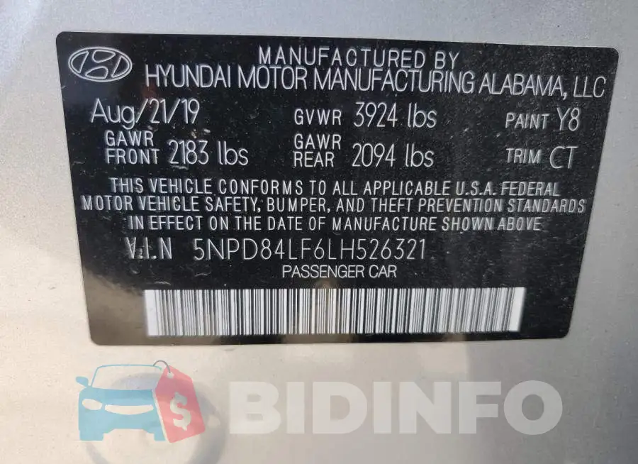 5NPD84LF6LH526321 Photo# 12