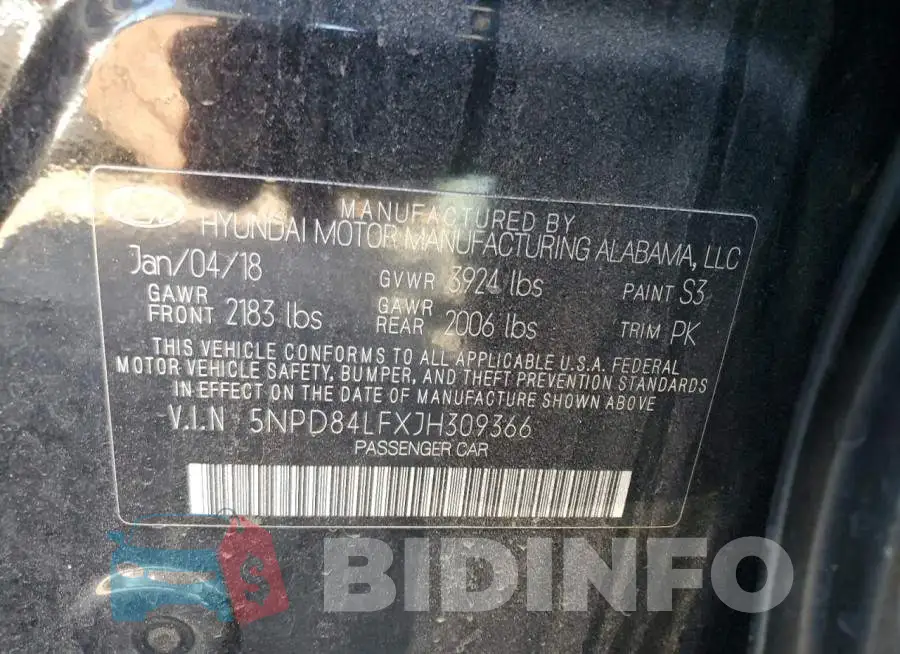 5NPD84LFXJH309366 Photo# 12