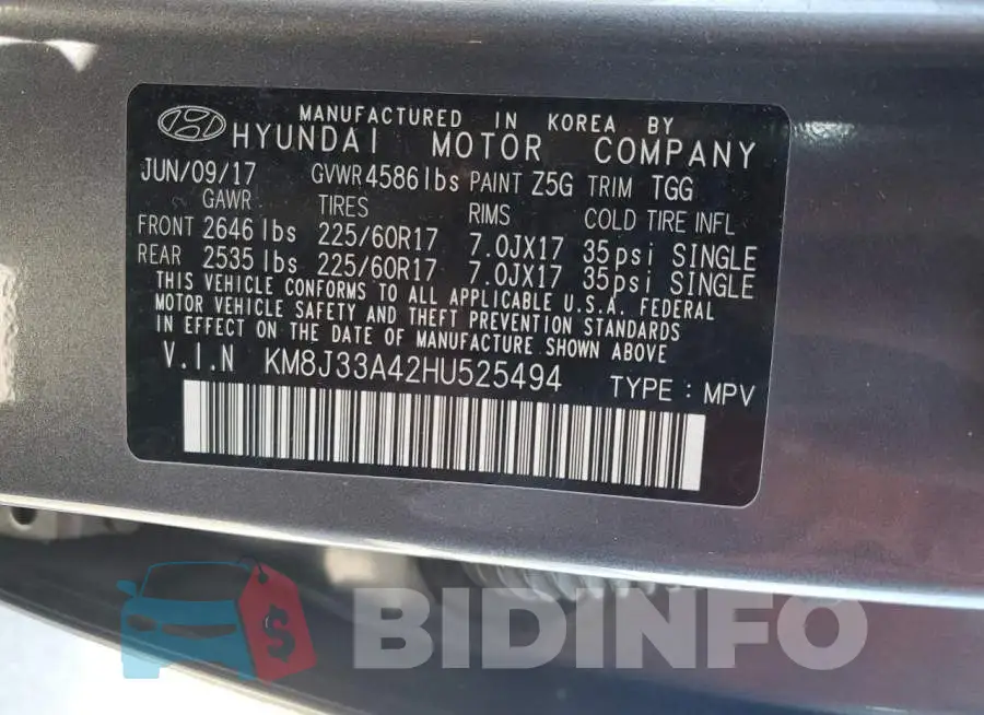 KM8J33A42HU525494 Photo# 12