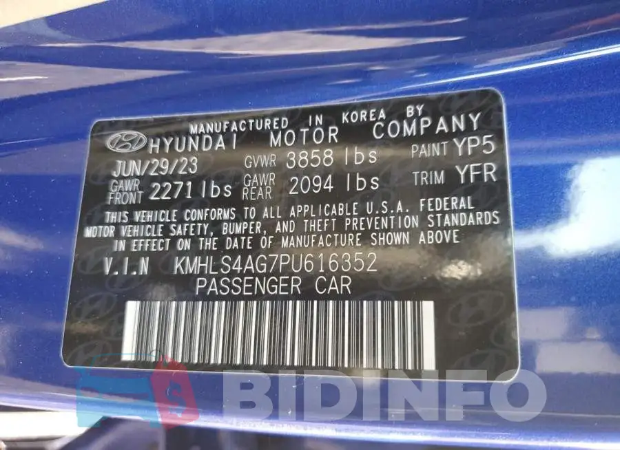 KMHLS4AG7PU616352 Photo# 12