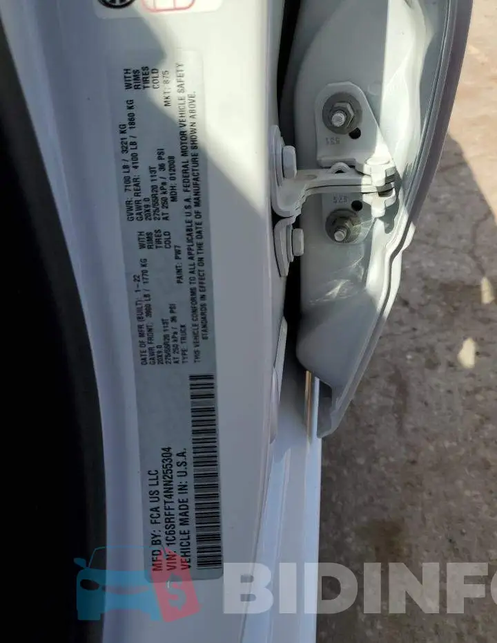 1C6SRFFT4NN255304 Photo# 12