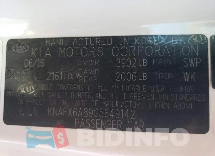 KNAFX6A89G5649142 Photo# 13