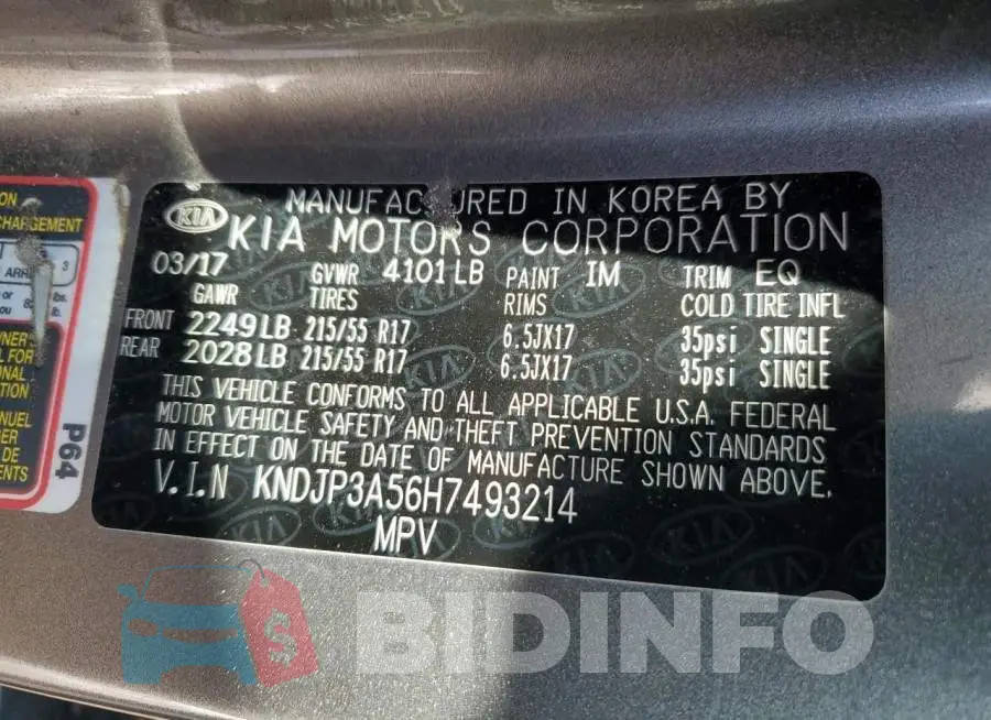 KNDJP3A56H7493214 Photo# 12
