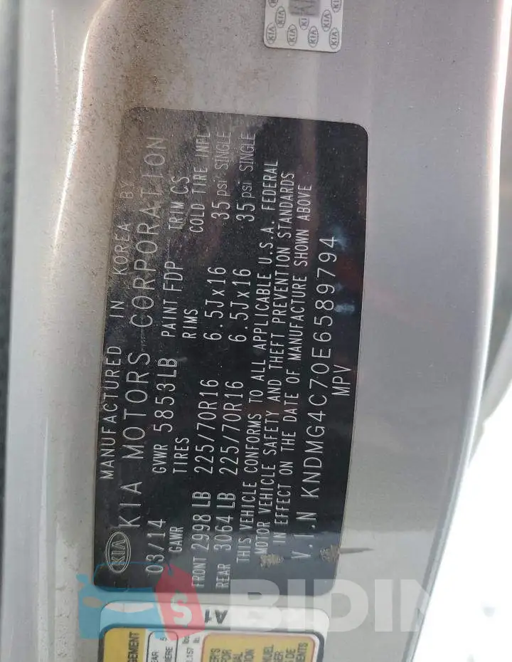KNDMG4C70E6589794 Photo# 13