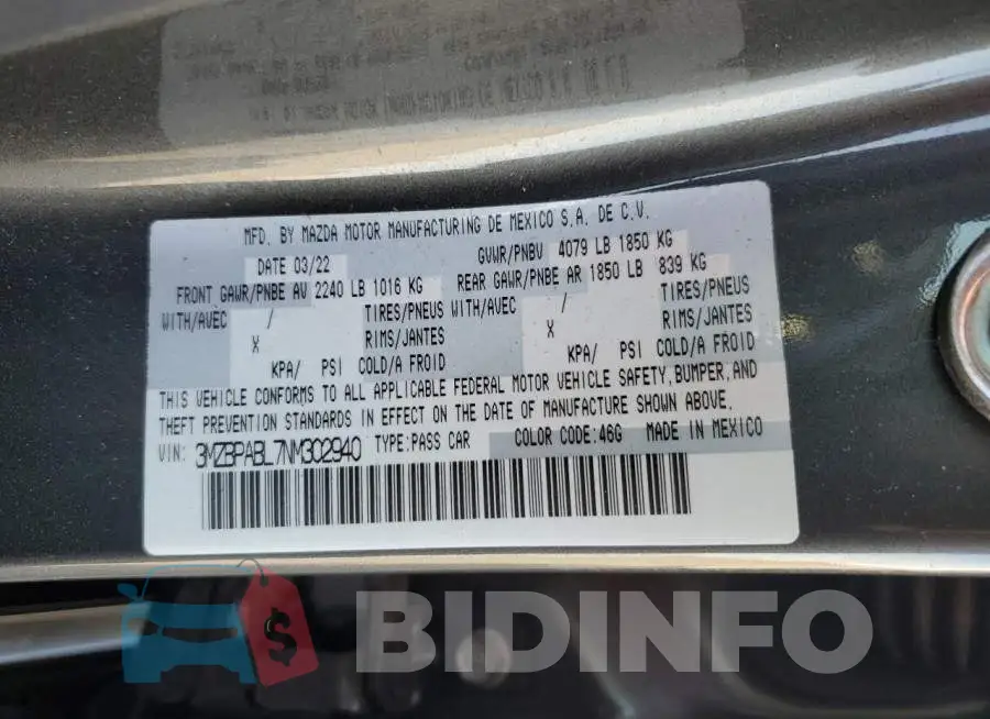3MZBPABL7NM302940 Photo# 12