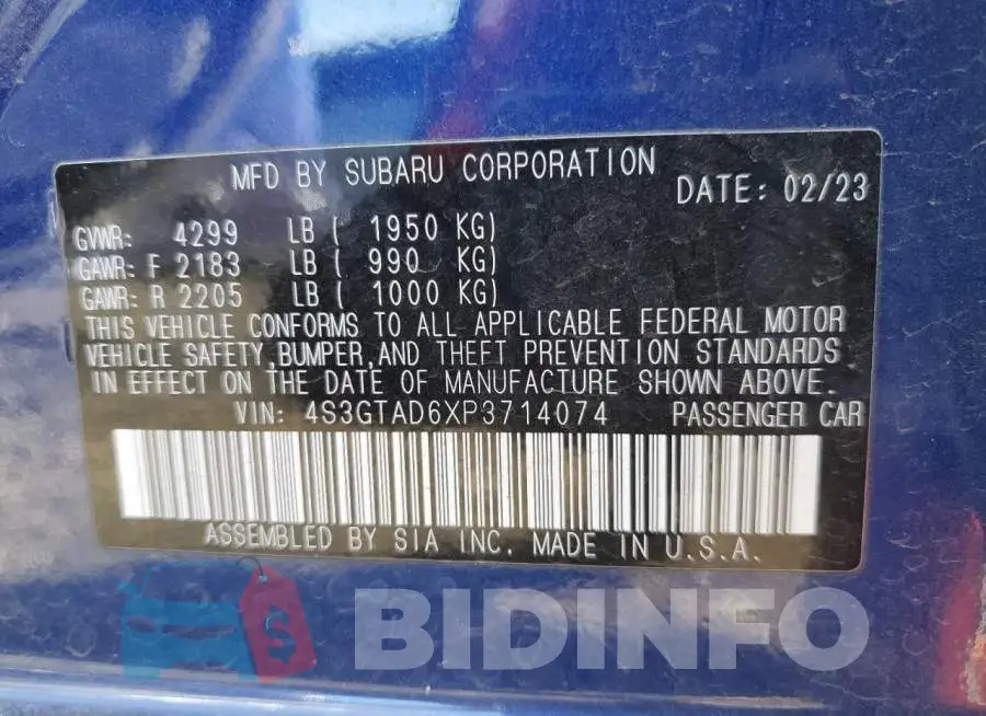 4S3GTAD6XP3714074 Photo# 12