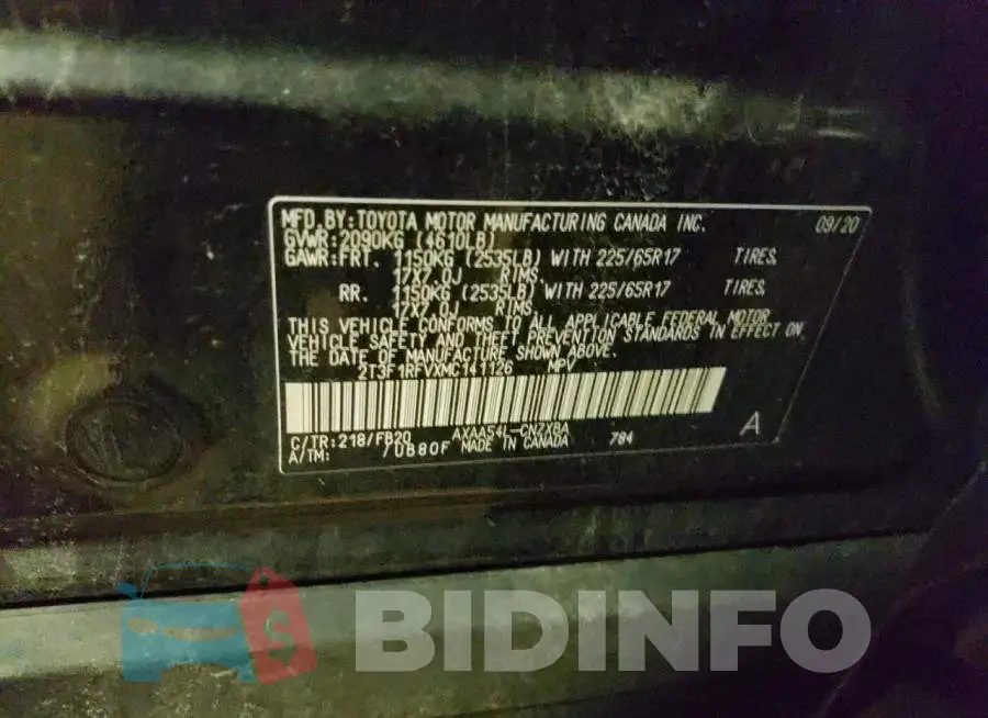 2T3F1RFVXMC141126 Photo# 12