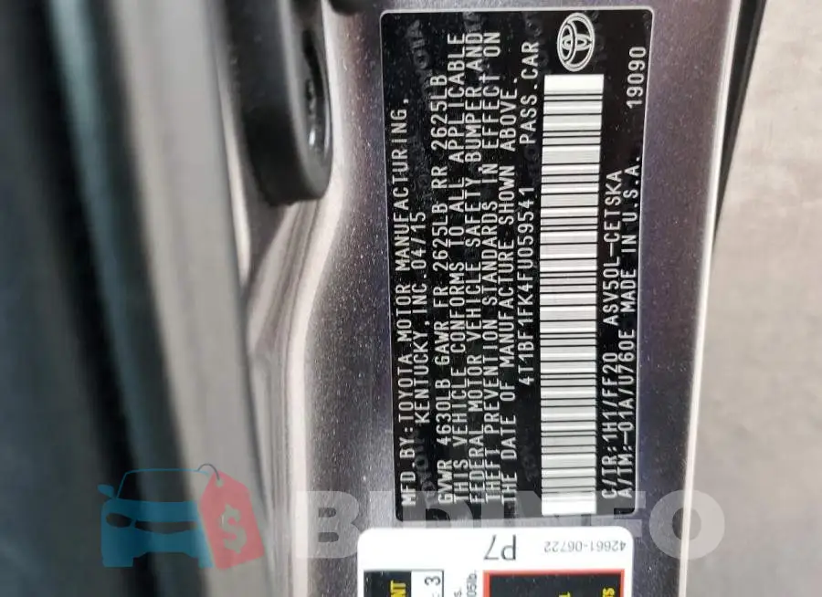 4T1BF1FK4FU059541 Photo# 12