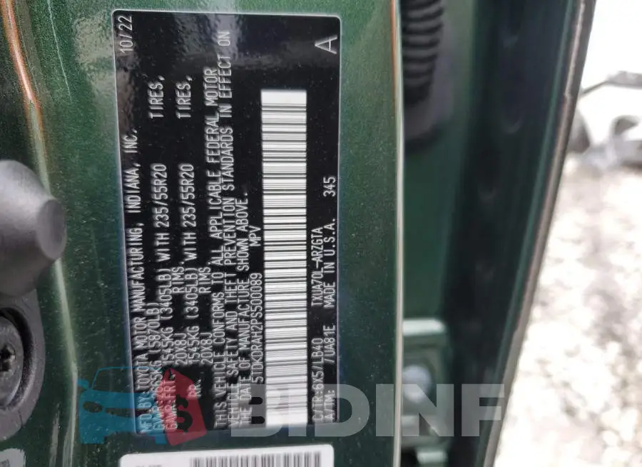 5TDKDRAH2PS500089 Photo# 13