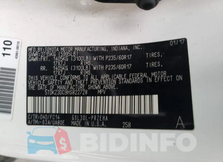 5TDKZ3DC9HS822728 Photo# 13