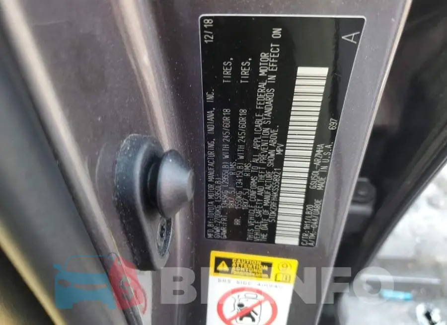 5TDKZRFH4KS558921 Photo# 12