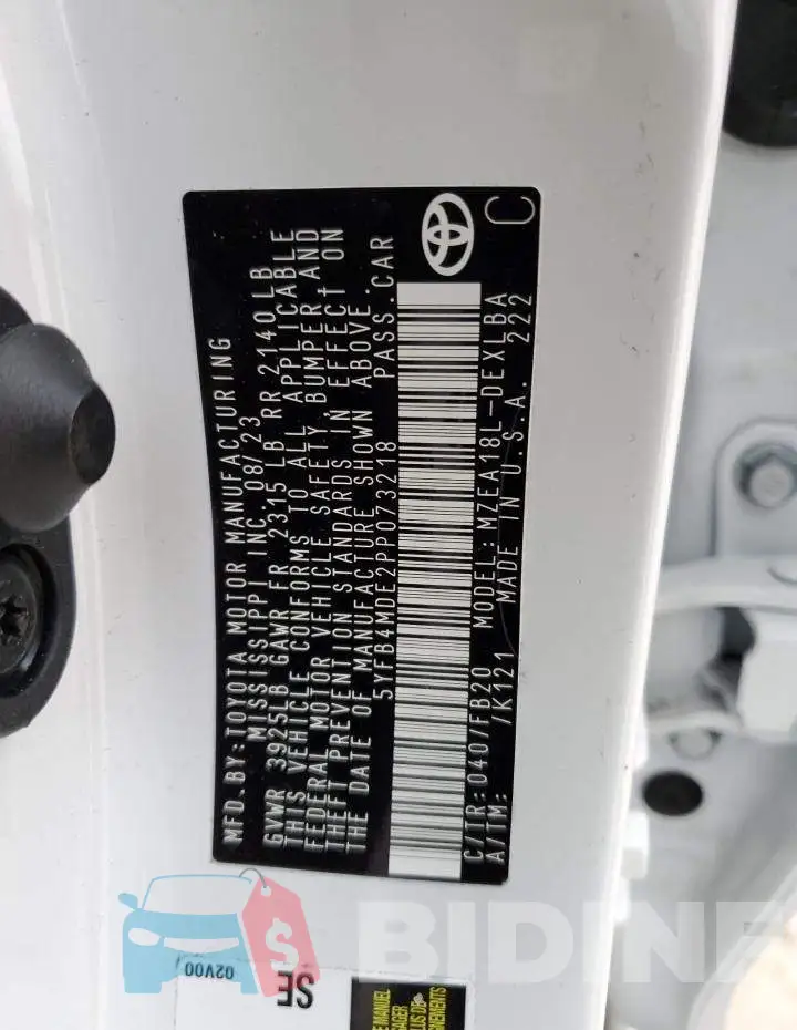 5YFB4MDE2PP073218 Photo# 13