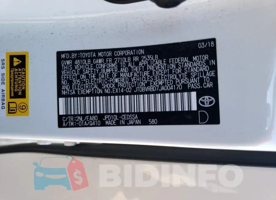 JTDBVRBD7JA004170 Photo# 12