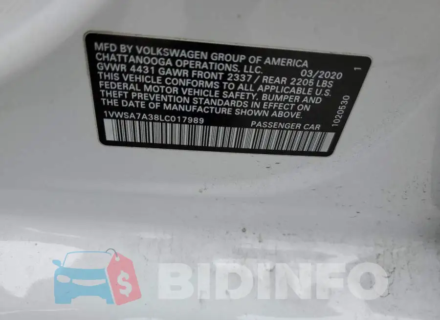 1VWSA7A38LC017989 Photo# 13