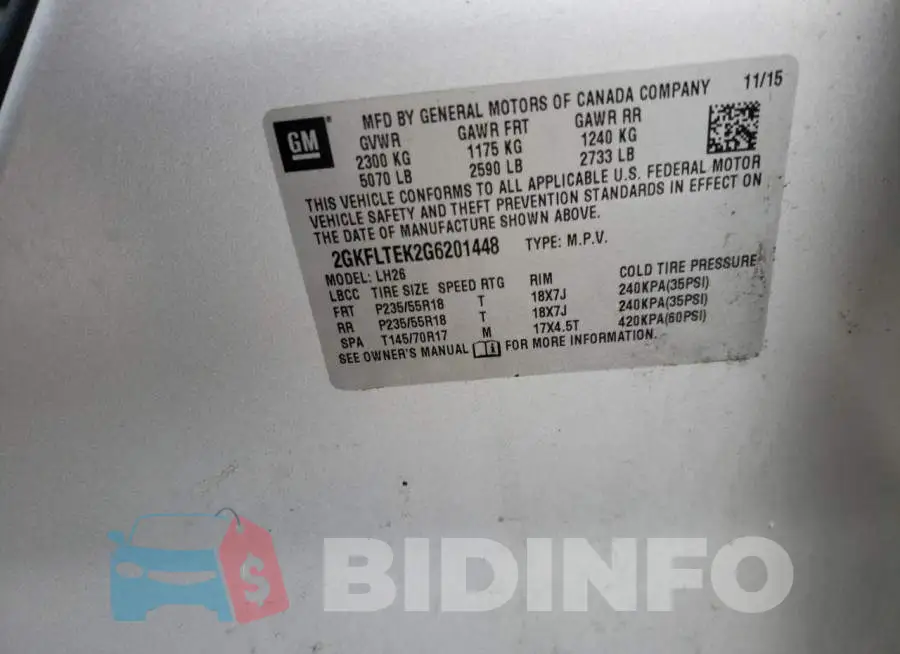 2GKFLTEK2G6201448 Photo# 12
