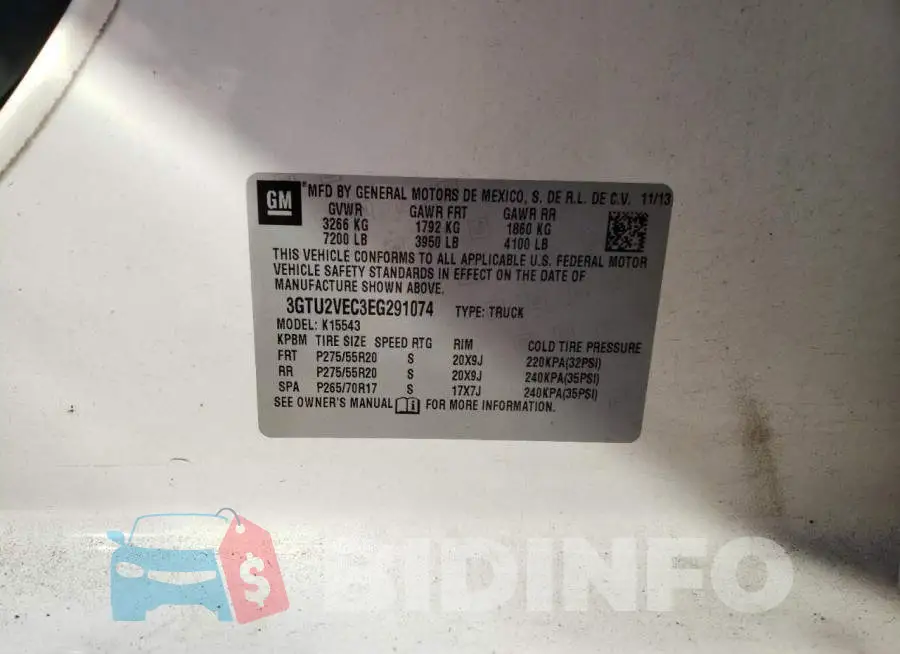 3GTU2VEC3EG291074 Photo# 12