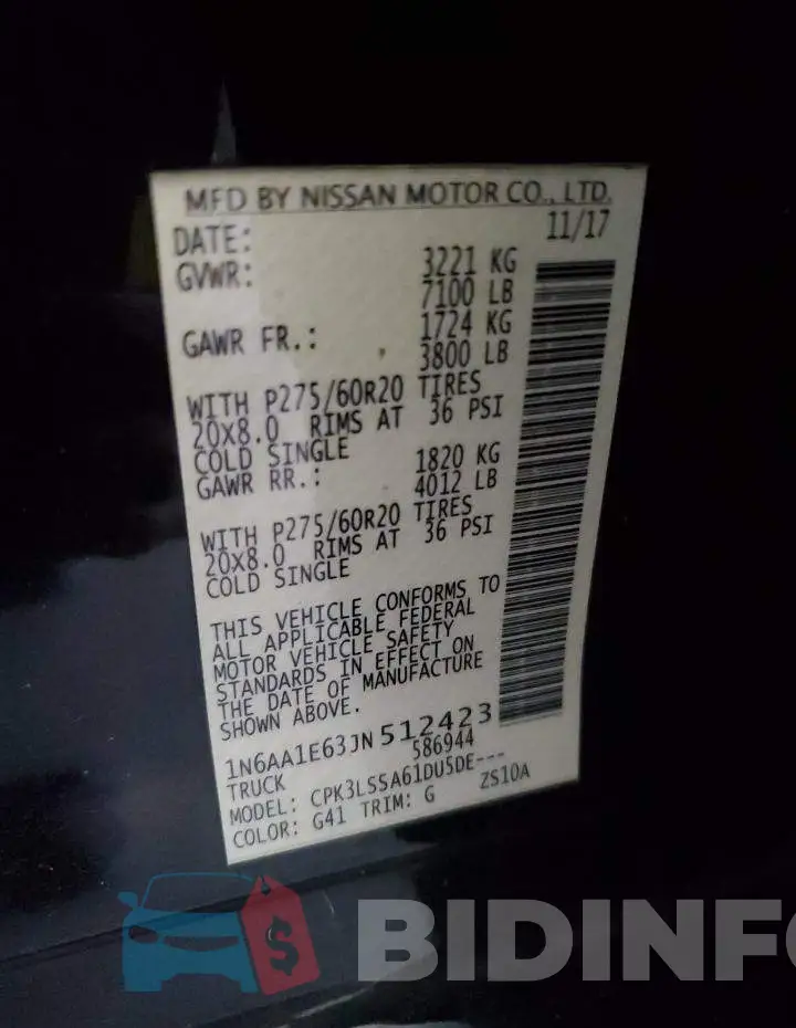 1N6AA1E63JN512423 Photo# 12