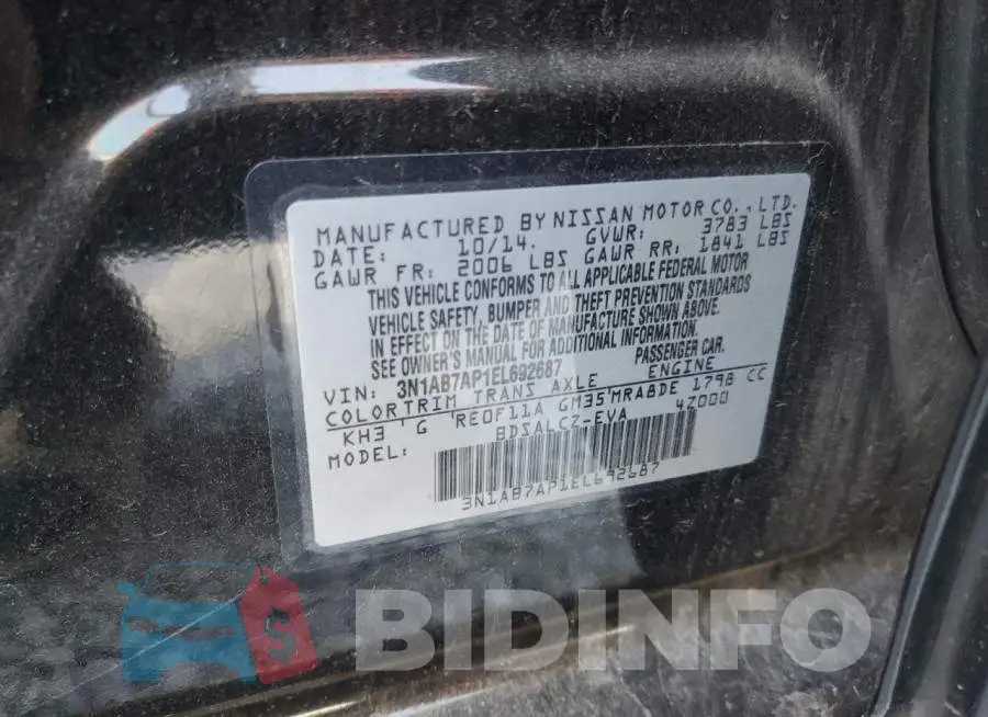 3N1AB7AP1EL692687 Photo# 12