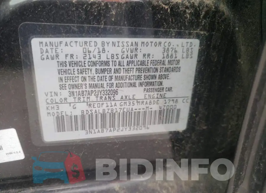 3N1AB7AP2JY332096 Photo# 12
