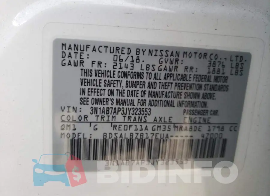 3N1AB7AP3JY323553 Photo# 13