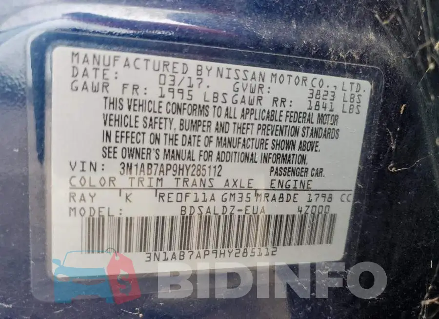 3N1AB7AP9HY285112 Photo# 12