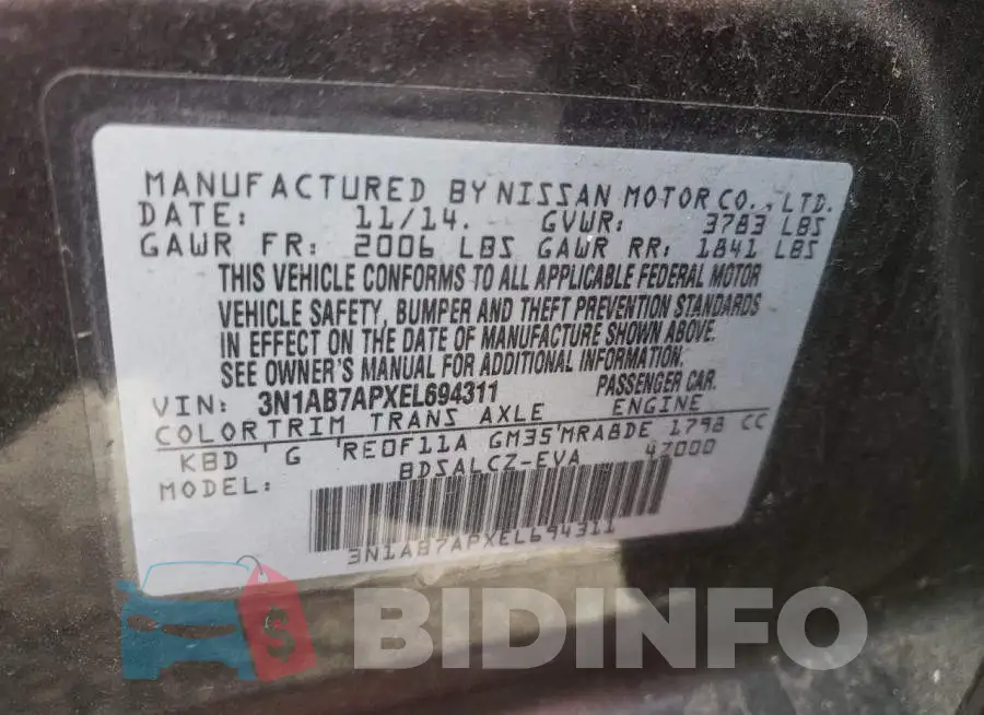 3N1AB7APXEL694311 Photo# 12