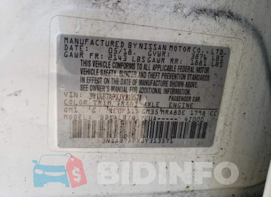 3N1AB7APXJY313571 Photo# 12