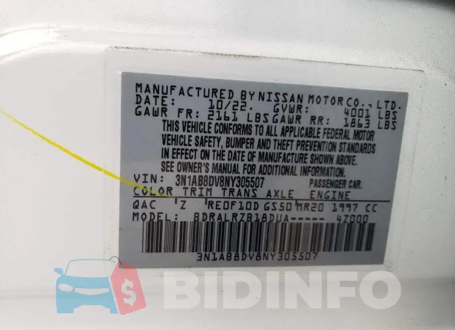 3N1AB8DV8NY305507 Photo# 12