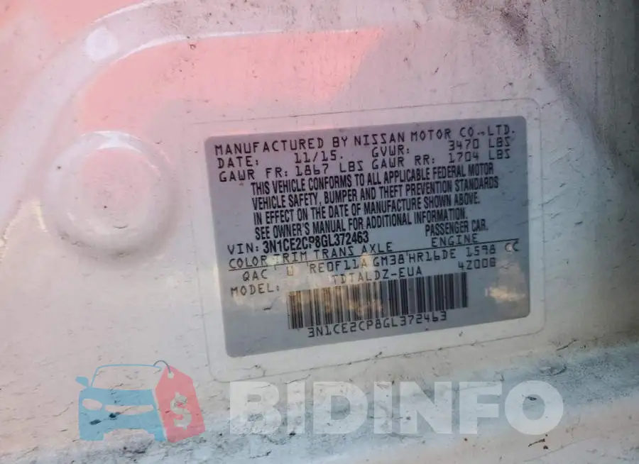 3N1CE2CP8GL372463 Photo# 12