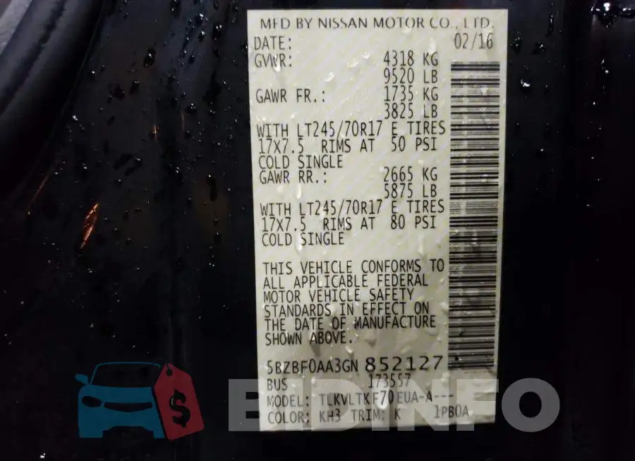 5BZBF0AA3GN852127 Photo# 13
