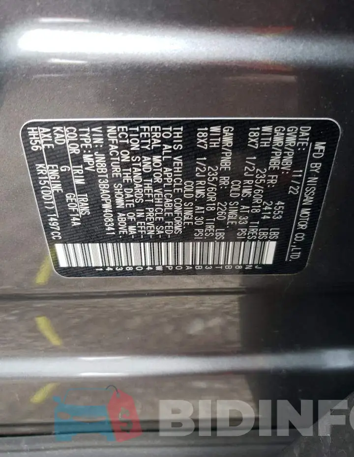 JN8BT3BA0PW408341 Photo# 13
