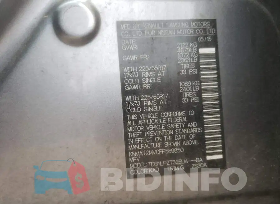 KNMAT2MV0FP569850 Photo# 14