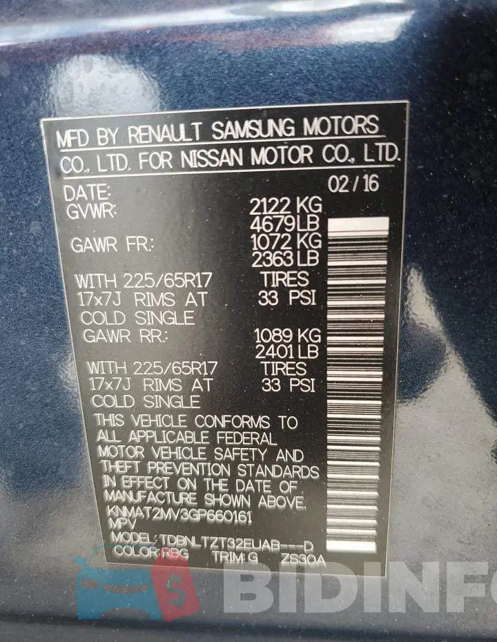 KNMAT2MV3GP660161 Photo# 13