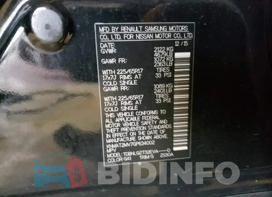KNMAT2MV7GP634002 Photo# 13