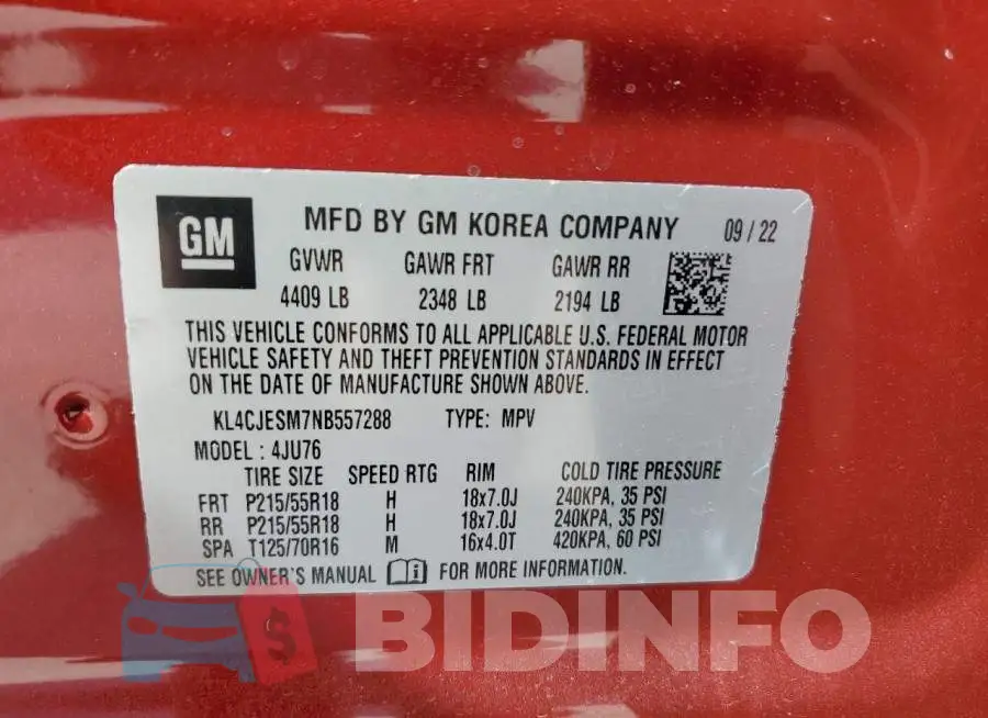 KL4CJESM7NB557288 Photo# 14