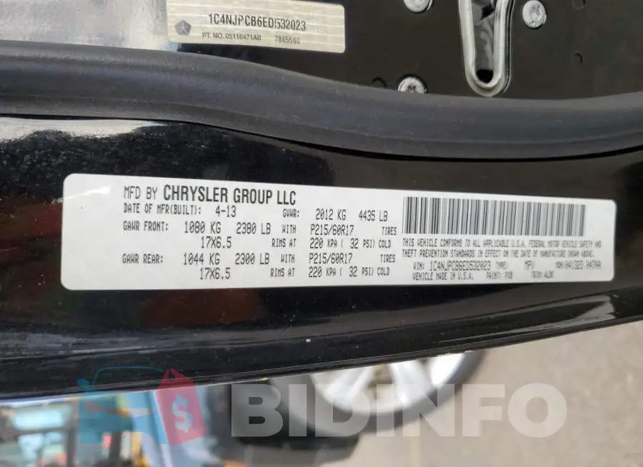 1C4NJPCB6ED532023 Photo# 13