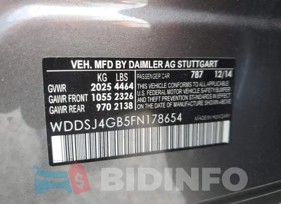 WDDSJ4GB5FN178654 Photo# 12