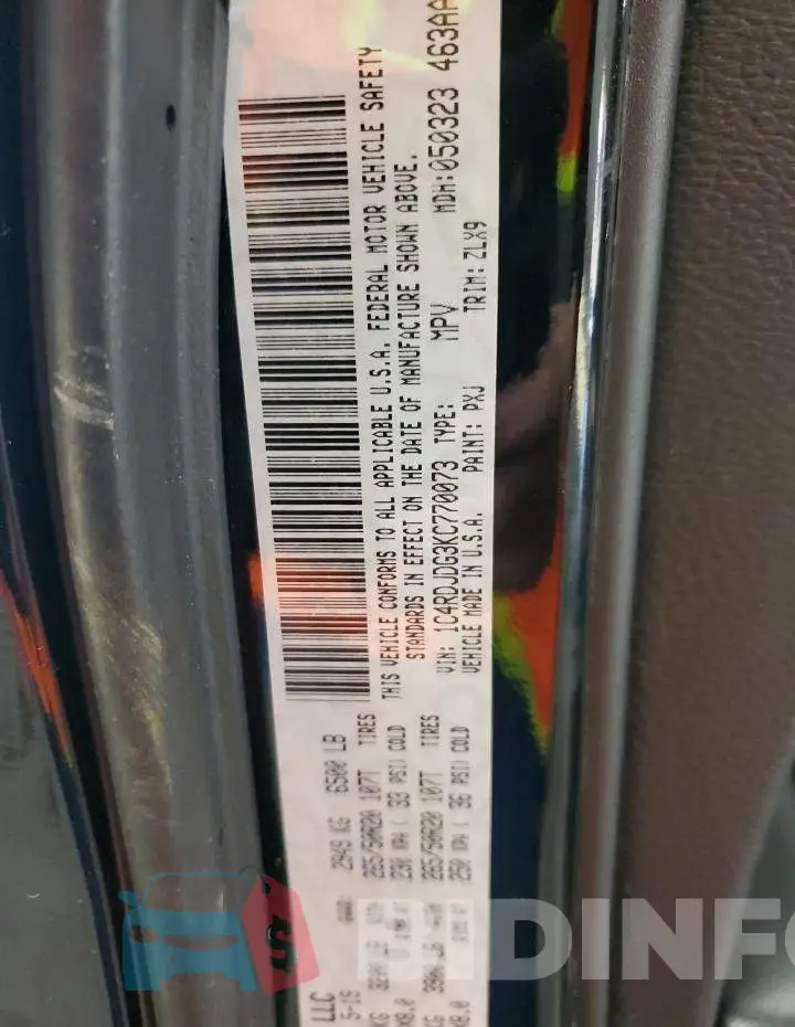 1C4RDJDG3KC770073 Photo# 13