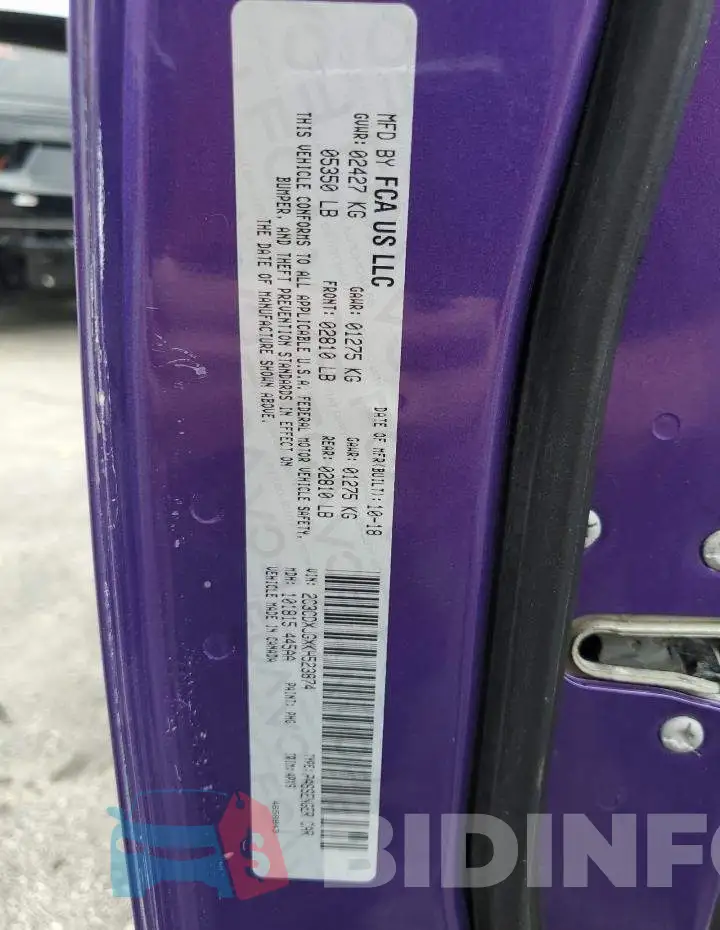 2C3CDXJGXKH523874 Photo# 13