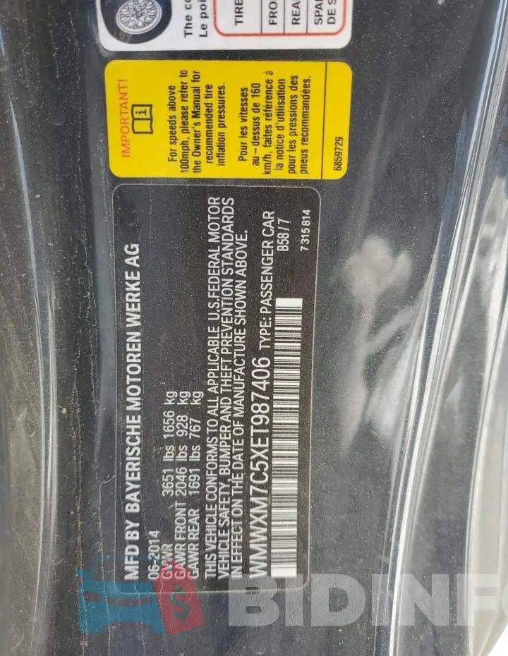 WMWXM7C5XET987406 Photo# 13