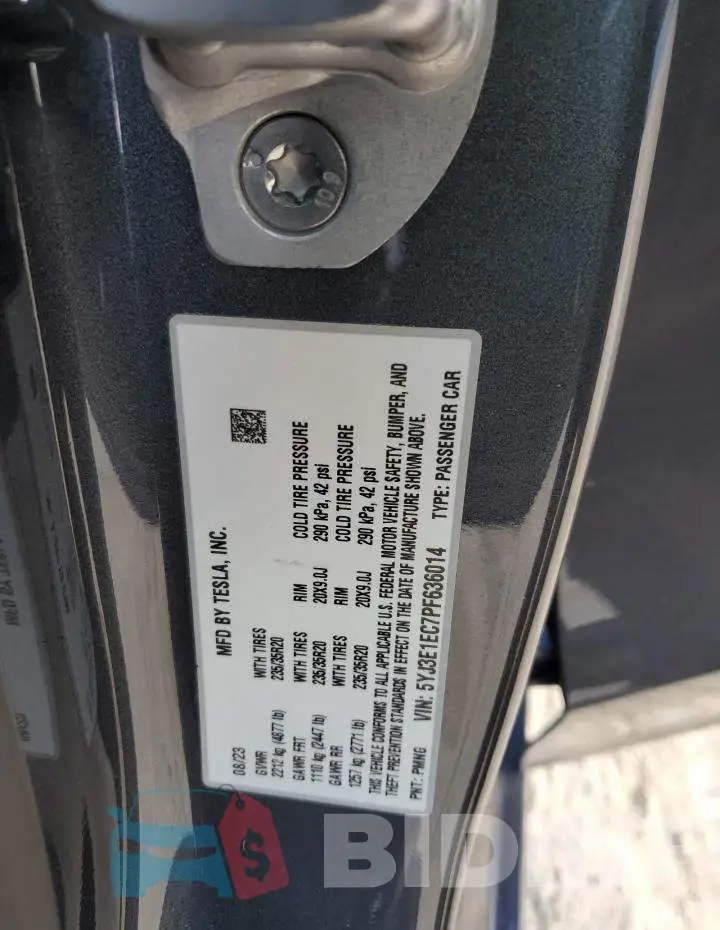 5YJ3E1EC7PF636014 Photo# 13