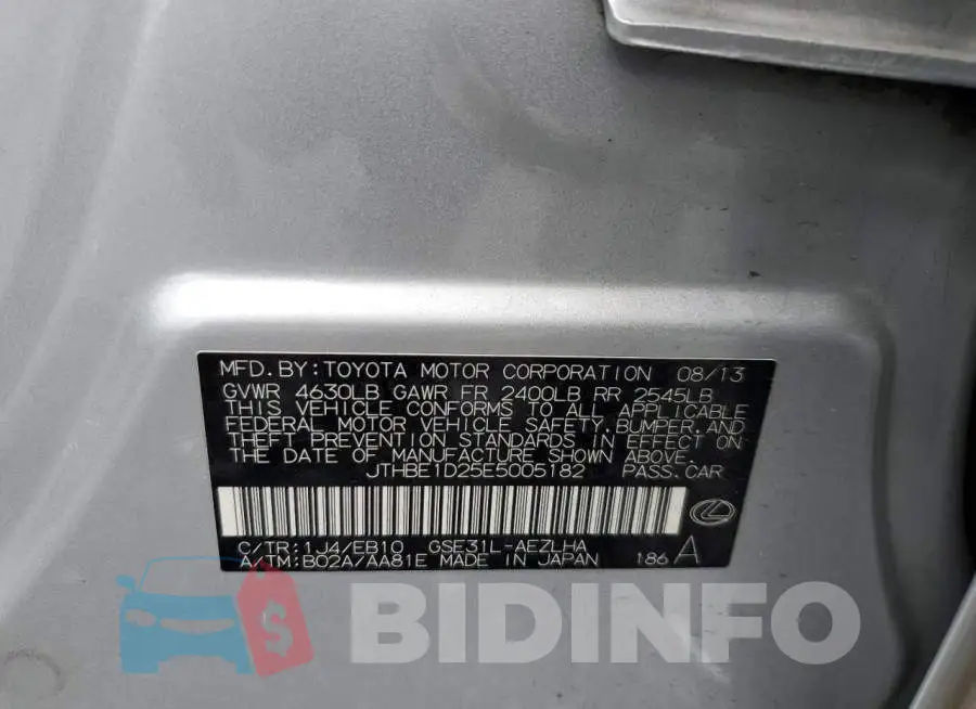 JTHBE1D25E5005182 Photo# 12