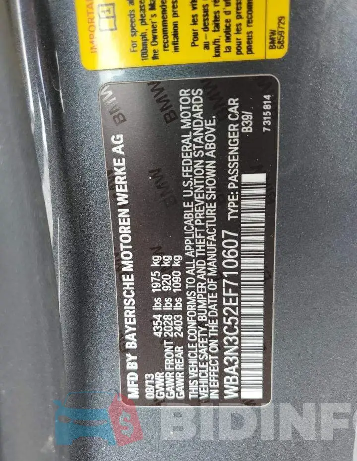 WBA3N3C52EF710607 Photo# 12