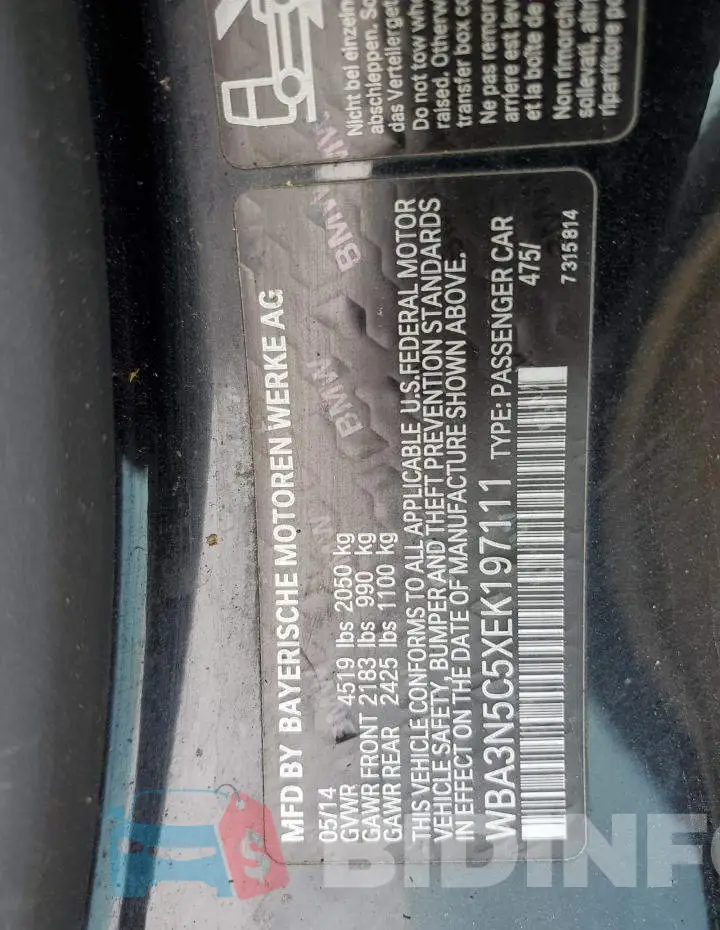 WBA3N5C5XEK197111 Photo# 12