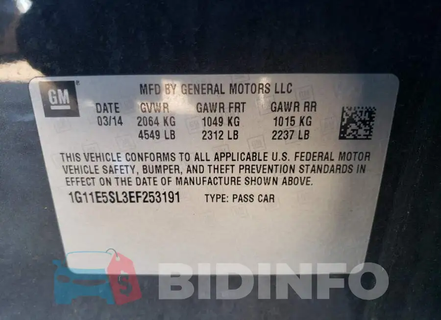 1G11E5SL3EF253191 Photo# 12