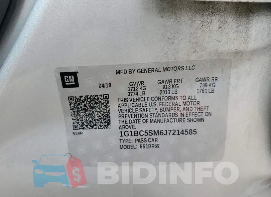 1G1BC5SM6J7214585 Photo# 12