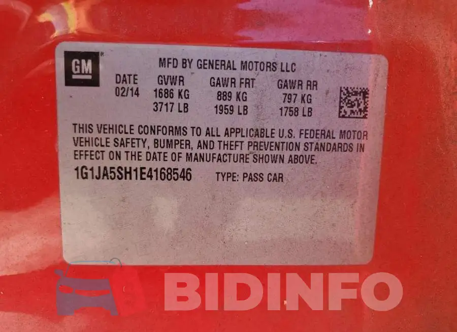 1G1JA5SH1E4168546 Photo# 12