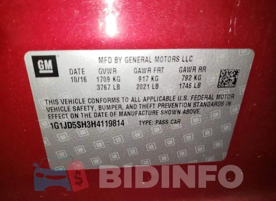 1G1JD5SH3H4119814 Photo# 12